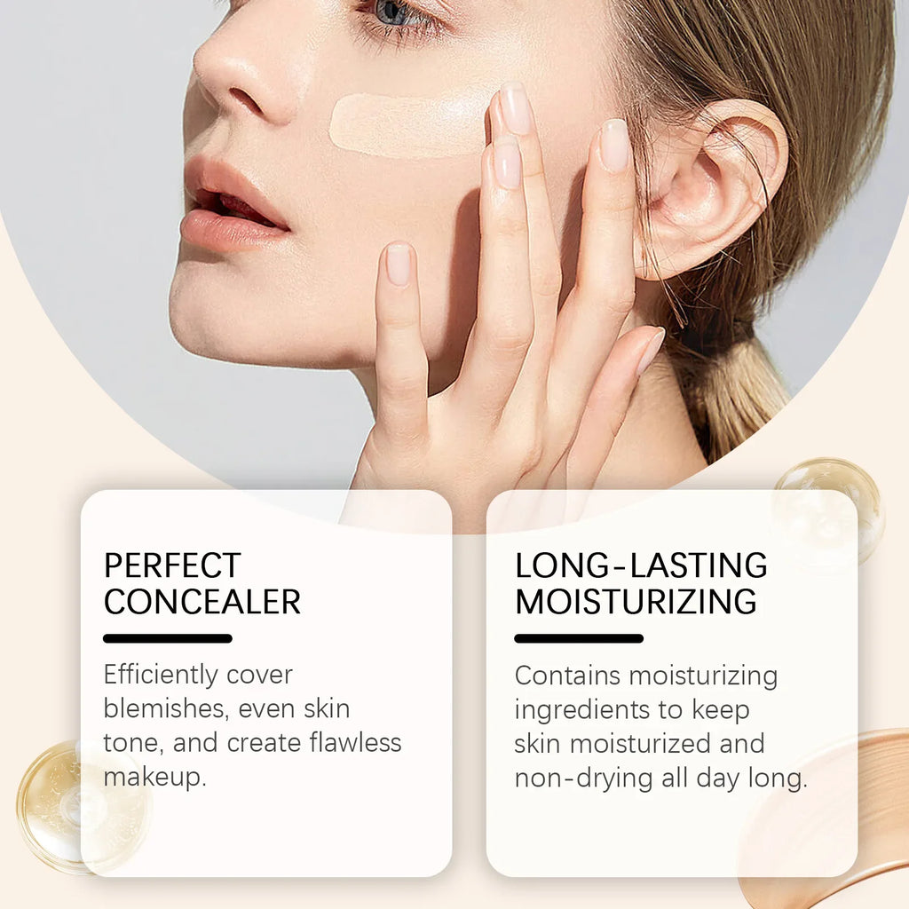 4-in-1 Foundation Liquid SPF 50+ Full Coverage Concealer Long-lasting Waterproof  Professional Concealing Face Dark Circle