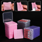 300/200/100Pcs Lint Free Cotton Pads Nail Polish Remover Pink Purple Eye Lash Glue Easy Removal Cleaning Pad for Nails Salon DIY
