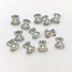 10Pcs Pink Gold Bear Nail Charms Japanese Cartoon Jewelry Nails Art Decoration 3D Rabbit Bear Manicure Accessories For Girl Lady