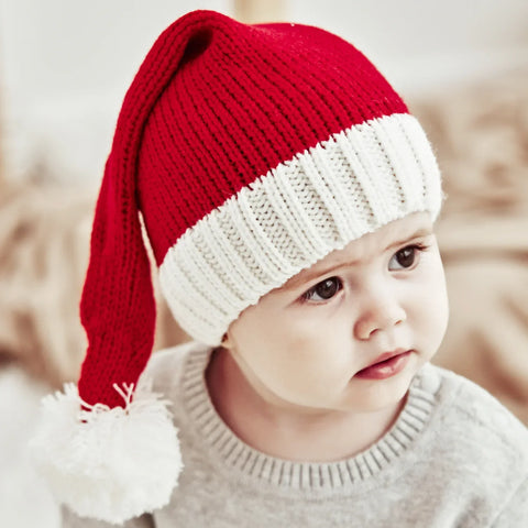 Christmas Knitted Hat Cute Pom Pom Adult Kids Soft Beanie Santa Hat New Year Party Kids Gift Navidad Noel Xmas Decoration 2023