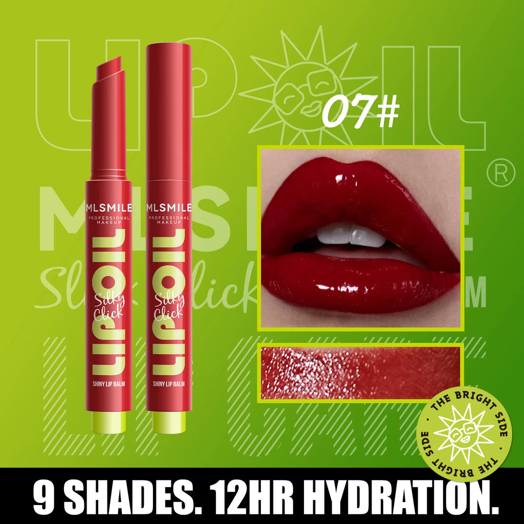 multicolor Silky Click Lip Care Hydrating Solid Lip Gloss with Radiant Mirror Shine, Effortless Press Long-Lasting
