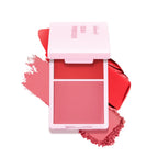 Creme & Powder Blush Duo Long Wearing Matte & Dewy Finish High Pigment Pink Candy Peach Blush Palette Vibrant Orange Red Blush
