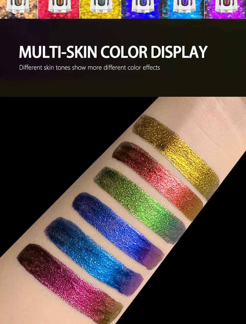 Chameleon EyeshadowsDiamond Glitter Liquid Eyeshadow StickHighly Pigmented Metallic Shimmering Long Lasting Shine All Makeup
