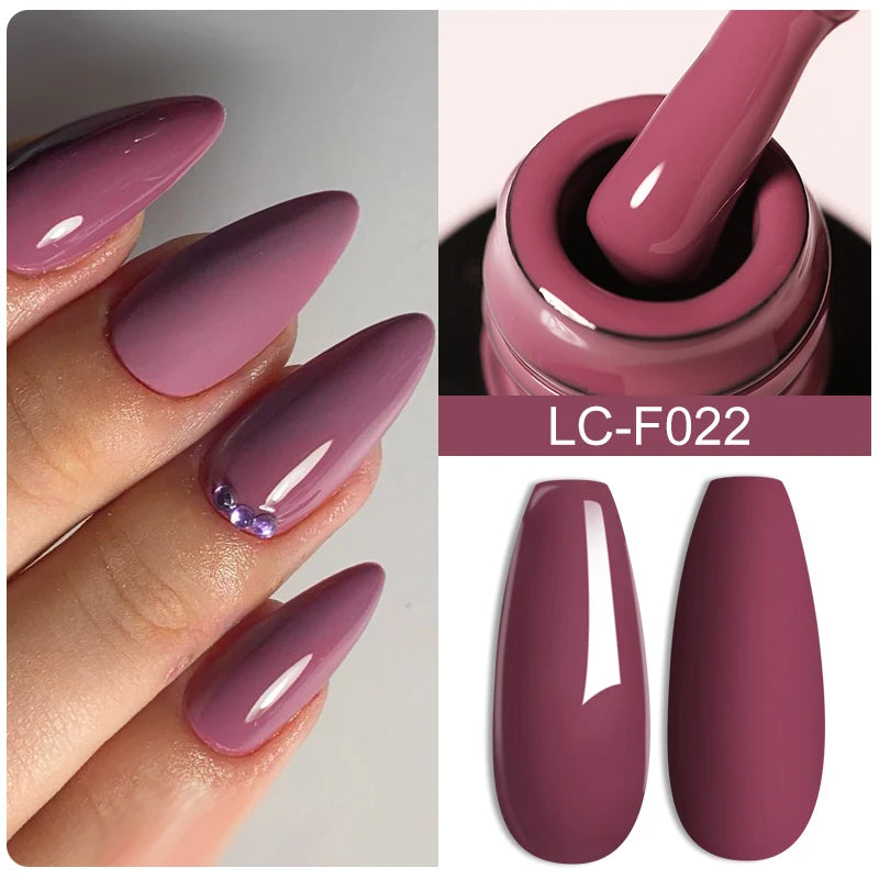 LILYCUTE 7ML Pink Glitter Nail Gel Polish Nude Natural Long Lasting Manicure Soak Off UV LED Nail Art Base Top Coat Gel Varnish
