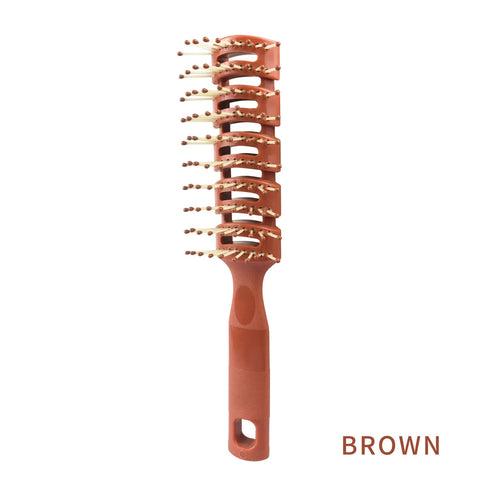 Men Plastic Vent Hair Brush Comb Anti-Static Massage Hair Care Ribs Comb Back Hair Curly Hair Styling Salon Ribs Nine-Row Comb