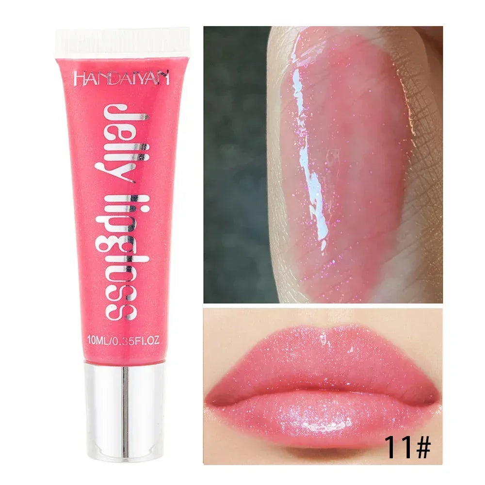 Moisturizing Gloss Plumping Lip Gloss Lip Plumper Makeup Glitter Nutritious Liquid Lipstick Cherry Jelly Oil Clear Lip Gloss