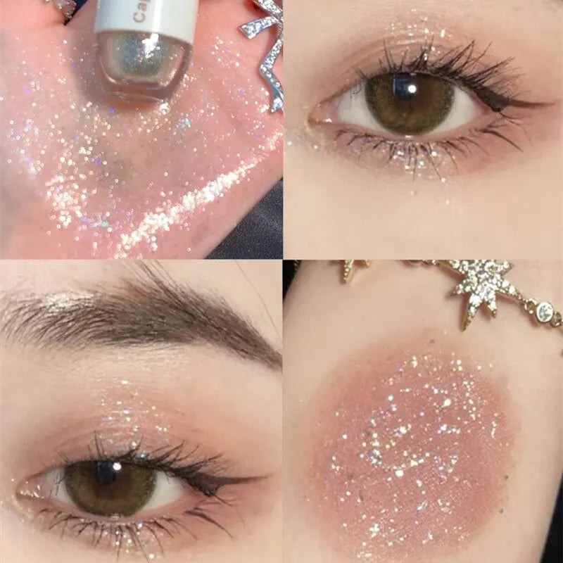 Cappuvini Liquid Eyeshadow High-Gloss Shiny Mermaid Pearl Tears Brightening Glitter Highlighter Quick Drying Eyeliner