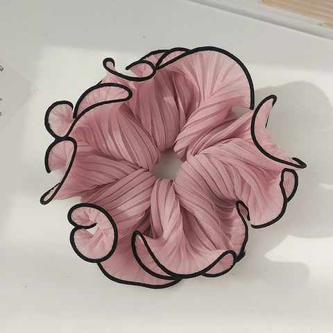 Korean Fashion Big Scrunchies For Girls Pink White Hairties For Bun Hairstyle Hair Bands Hair Accessories For Women Headwear