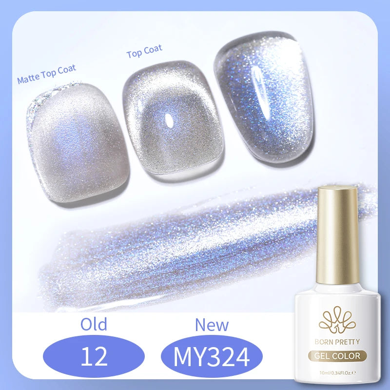 BORN PRETTY 10ml Dark Red Cat Magnetic Gel Nail Polish for Winter Nails DIY Jelly Glass Silver-Light Varnis Semi Permanent