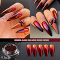 HNDO Red-Black Gradient Colors Nail Mirror Chrome Powder Glitter Chameleon Professional Manicure Pigment Dust TE31