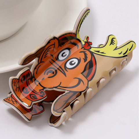 1 pc cute cartoon print Christmas seriesgrab clip hair clip hair clip hair clip hairornament on the back of the head