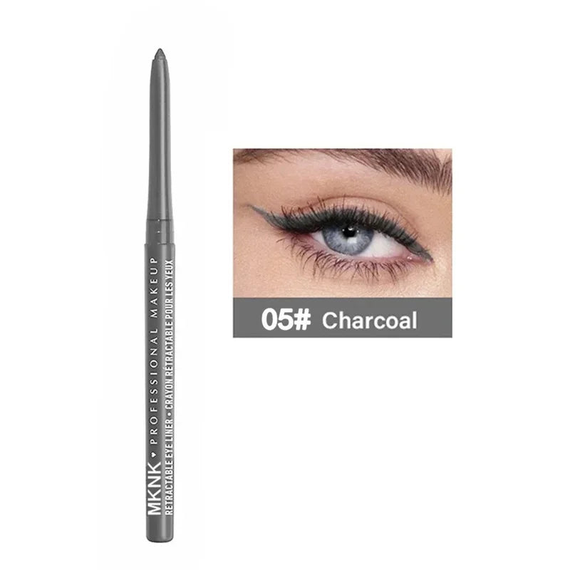 Waterproof Black Eyeliner Pencils Smudge-Proof Long-Lasting Beginner-Friendly Eye Makeup High Pigment Black White Eye Liner Pen