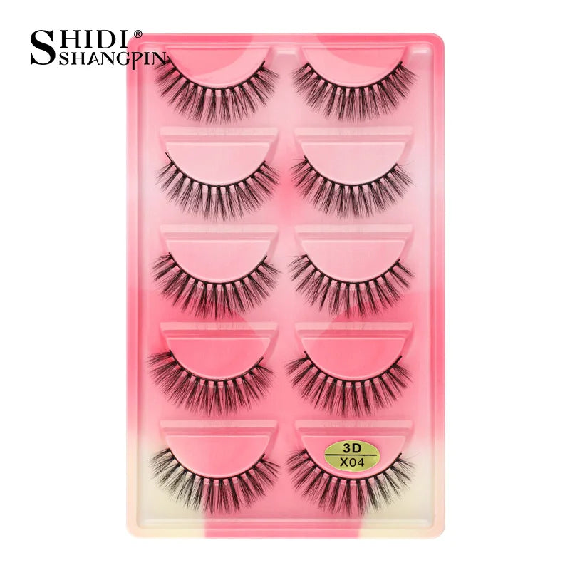 3/5 Pairs Hot Sale Natural Long 3D Mink Lashes Soft Short Faux Cils Handmade Fake Lashes Makeup Tool Eyelash Extension Maquiagem