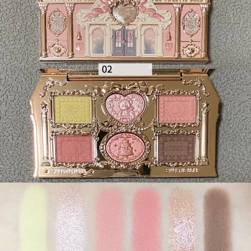 Flower Knows Moonlight Mermaid Eyeshadow Delicate Matte Glow Shimmer Chameleon Waterproof 5 Color Glitter Eye Shadow Palette