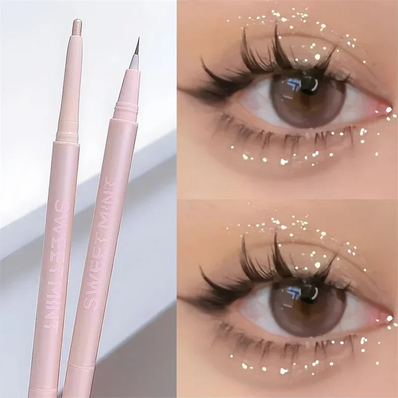 Double-headed Lying Silkworm Pencil Natural Non-smudge Matte Pearlescent Fine Flash Brightening Shadow Pen Highlighting Pen