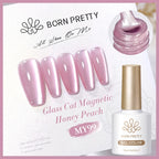 BORN PRETTY 10ml Dark Red Cat Magnetic Gel Nail Polish for Winter Nails DIY Jelly Glass Silver-Light Varnis Semi Permanent