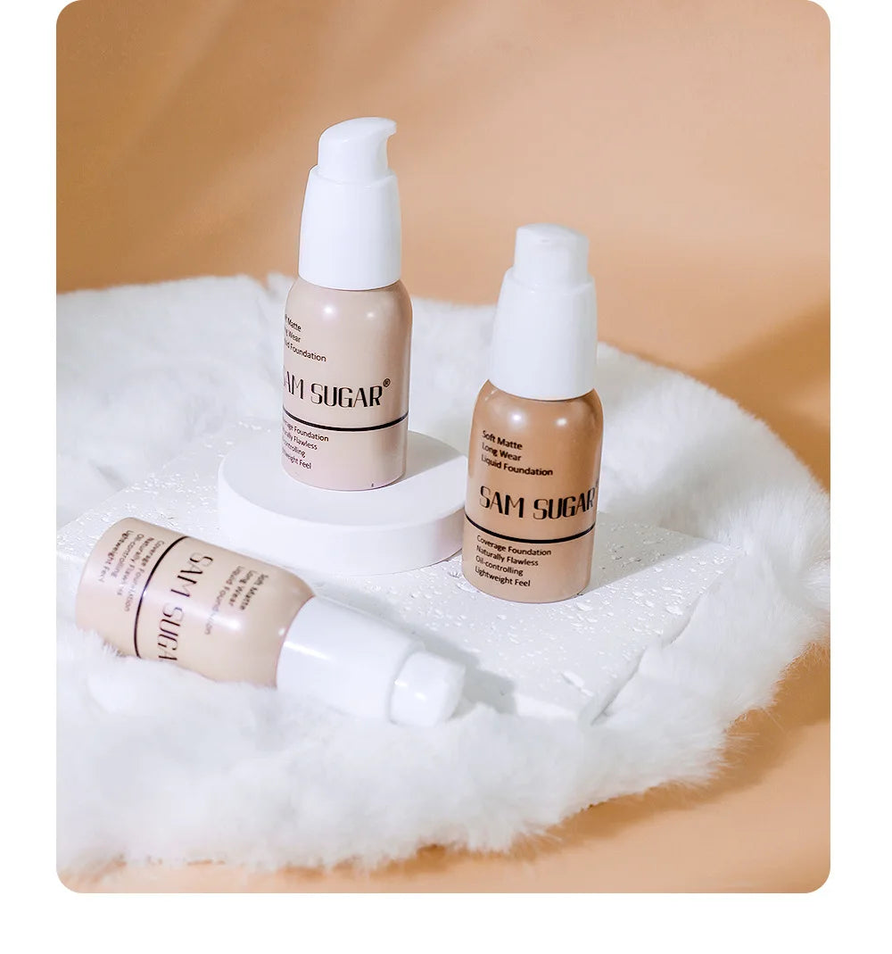 SAM SUGAR 6Color Concealer Liquid Foundation Long Lasting Oil Control Natural Soft Moisture Waterproof Constant Makeup Concealer