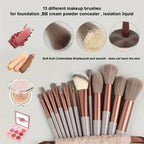 Vegan Makeup Brush Set - Soft Fluffy Kabuki & Blending Brushes for Foundation, Contour & Baking, Cruelty-Free Salon Tools