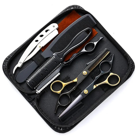 Hair Scissors 6" JP Stainless Hairdressing Scissors Barber Shop Hair Cutting Scissors Thinning Shears Haircut Set