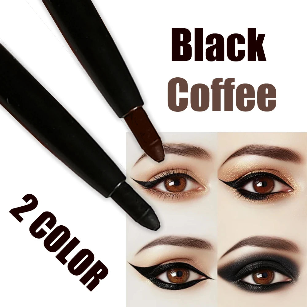 1Pc Black Coffee Waterproof Eyeliner Pencil Long Lasting Easy To Wear Eye Liner Gel Matte Quick Drying Eyeliner Pen Eye Makeup