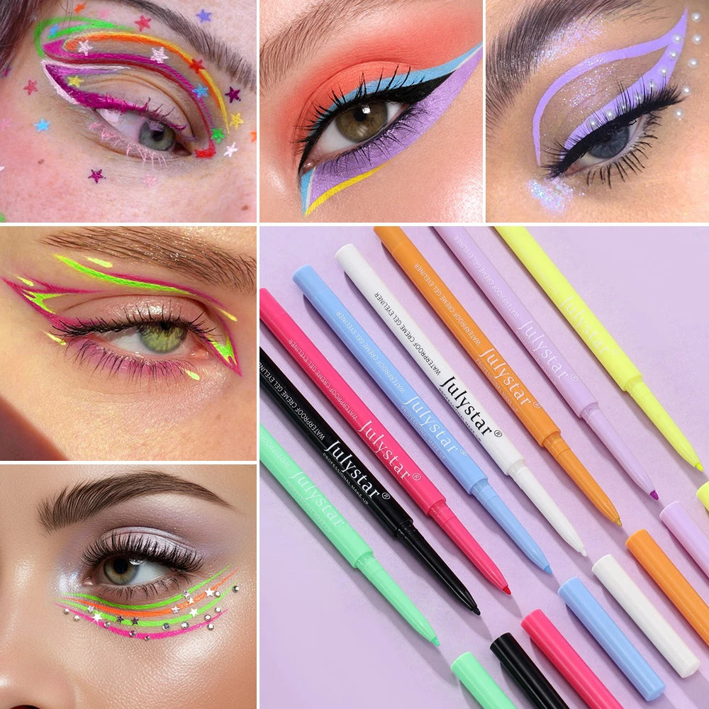 1PC White Matte Eyeliner Gel Pen Long Lasting Waterproof Eye Liner Pencil Quick-drying Non-smudge Eye Makeup for Women Cosmetics