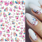1pcs Sakura Flower 3D Nail Stickers White Cherry Blossom Nail Art Decals Spring Summer Adhesive Slider Decor Wedding Manicure