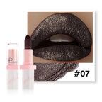 Shimmery Diamond Lipstick 10 Shades Waterproof Glittery Non Transfer Red Lip Tint Smooth Long Wear Pearly Lipstick