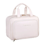 Large Capacity Makeup Bag for Women – Portable Cosmetic Organizer with Brush Holder & Carry Handle, Travel-Friendly Makeup Case