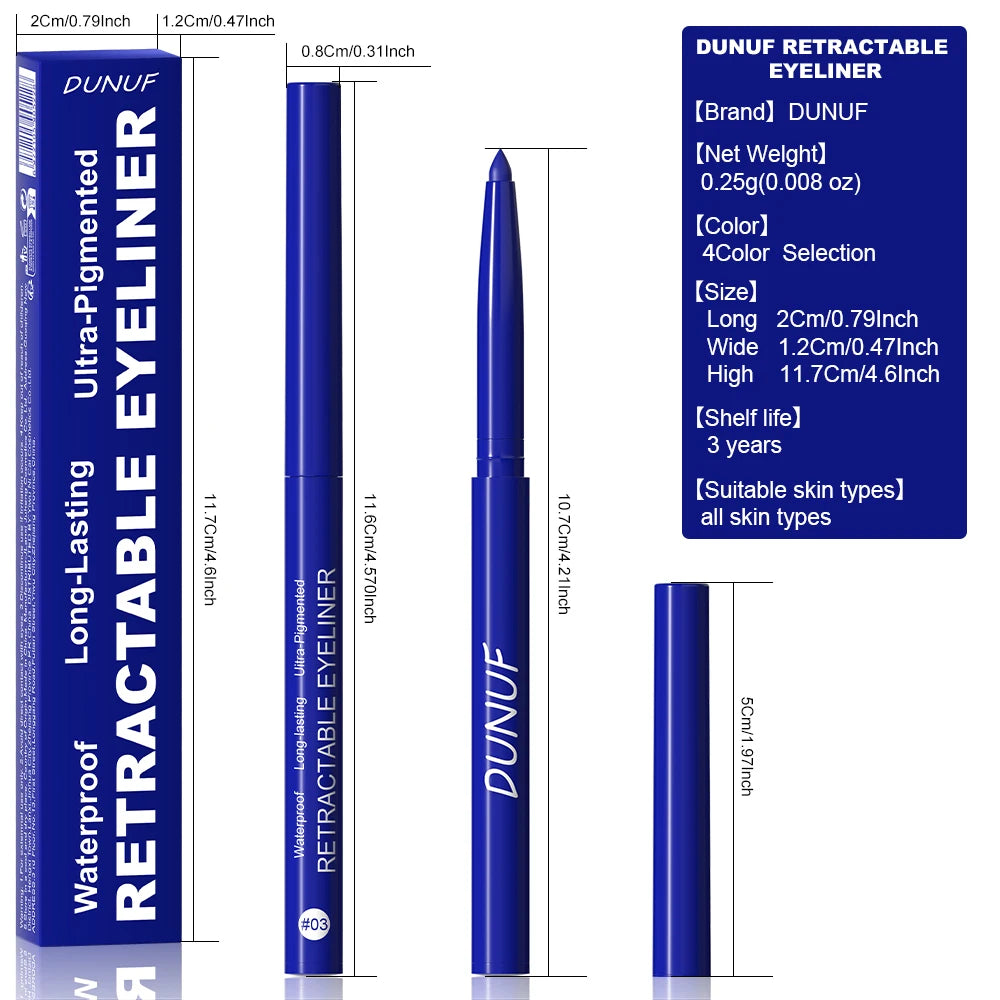 Waterproof Matte Blue Eyeliner Gel Pencil Ultra-fine Smooth Quick Dry Non-Smudge Easy Wear Black Brown White Eyeliner Pen Makeup