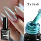 Gold Metallic Painting Nail Gel Liner Polish,3D Metal Mirror Effect Paint Drawing Nail Gel Build-in Brush Soak Off UV Chrome Gel