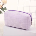 Large Women Zipper Makeup Organizer Handbag Solid Fur Cosmetic Storage Bag Stationery Pencil Case Travel Make Up Toiletry Punch