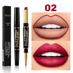 2 In 1 Matte Lipstick Pencil Double Head Lip Liner Pen Red Nude Long Lasting Waterproof Lady Charming Lip Pencil Makeup Tools