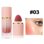 6 Colour Matte Liquid BlushEasy to apply long lasting waterproof blush sponge brush head