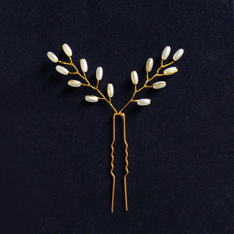 Bridal Wedding Hair Accessories Rhinestone Hair Pins Forks for Women Pearl Hairpins Bride Headpiece Party Jewelry Gift