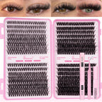 SEEUI Lash Clusters Kit Natural Look Large Capacity Lash Extension Kit with Lash Bond And Seal Eyelash Tweezers