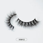 HZJY 10-15mm 3D Real Mink Handmade Crossing Lashes Individual Strip Thick Lash Fake Eyelashes with free paper boxes
