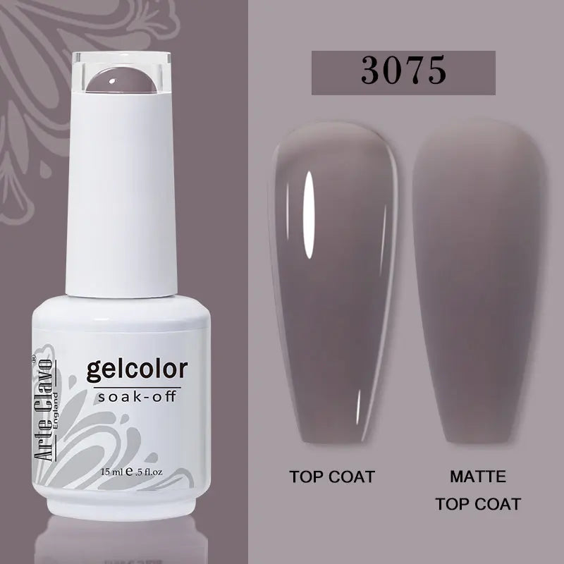 Arte Clavo Transparent Nude Pink Color Jelly Gel Nail Polish Semi Permanent 15ml Top Coat Soak Off UVLED Varnish Nail Art Design