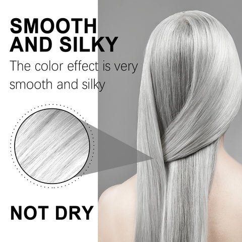 Sliver Grey Dye Hair Cream Hair Color Permanent Punk Hair Smoky Punk Style DIY Styling No Damage Quick Coloring Long-lasting