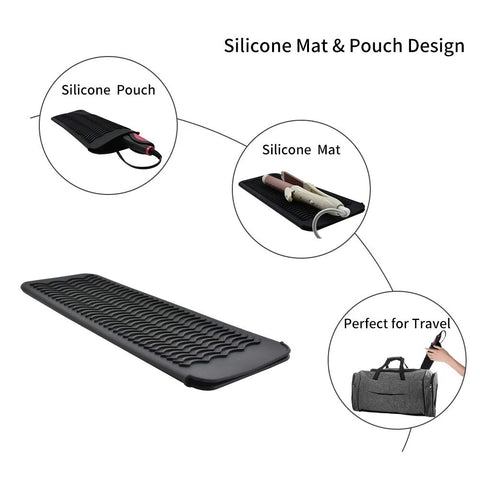 Portable Silicone Anti-Heat Mats Heat Resistant Mat for Hair Straightener Flat Iron Curling Iron Tool Prevent Burns Styling Tool