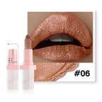 Shimmery Diamond Lipstick 10 Shades Waterproof Glittery Non Transfer Red Lip Tint Smooth Long Wear Pearly Lipstick