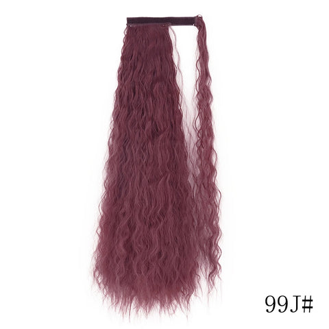 LISI GIRL Synthetic Hair 22''34'' Long Straight Ponytail Wrap Around Ponytail Clip in Hair Extensions Black Hairpiece Headwear