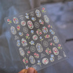 1pcs Dream Flower Window Shell Light Nail Art Stickers Japanese Flower Self Adhesive Stickers Press On Nails Decoration Decals