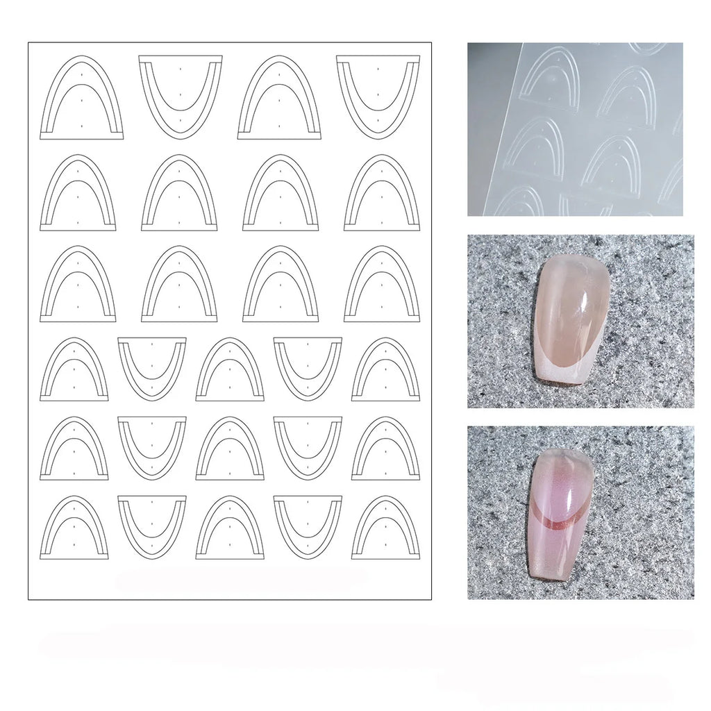 1pcs Hollow Lace Simple Fashion French Nail Stickers Self-Adhesive Slider Nail Art Decals Decoration DIY Nail Art Accessories