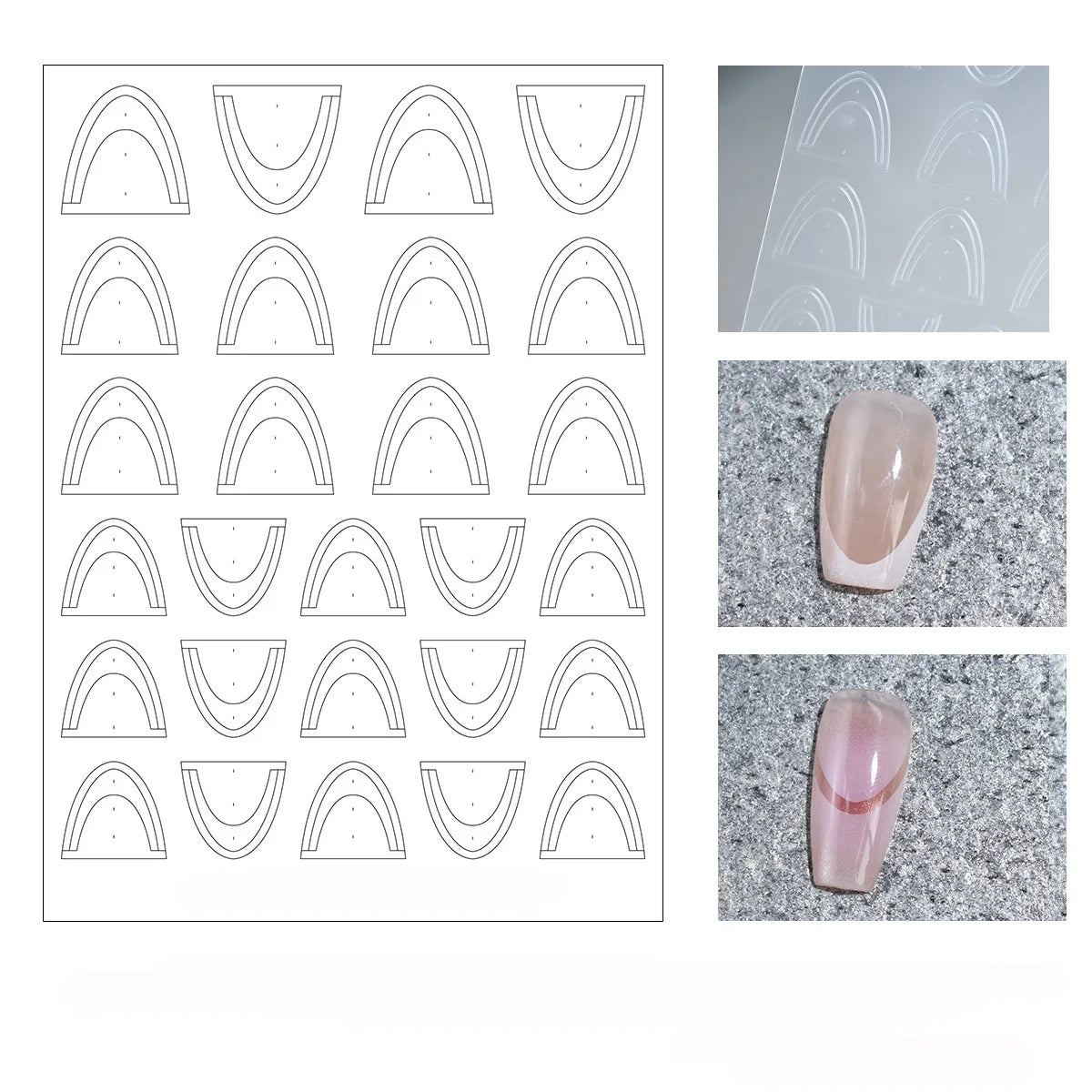 1pcs Hollow Lace Simple Fashion French Nail Stickers Self-Adhesive Slider Nail Art Decals Decoration DIY Nail Art Accessories