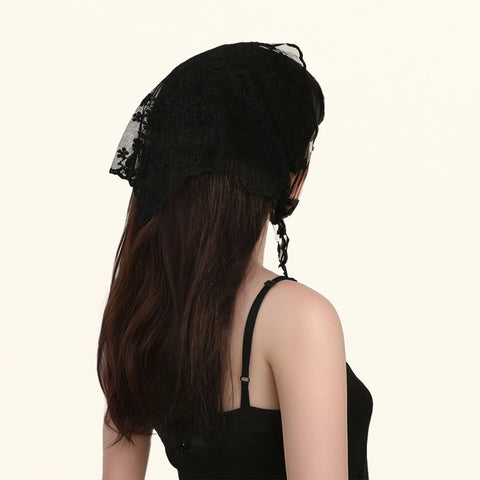 Fashion Ins Lace Hair Scarf Women Retro Triangle Hair Bands Vintage Triangular Headscarf Girls Elegant Headwear Hair Accessories