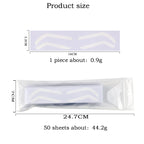 50Pc Disposable Eyebrow Design Stencil Eyebrow Tint Airbrush Auxiliary Sticker For Brows Shaping With Single Eyebrowstype Option