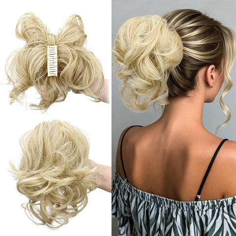 WIGSIN Synthetic Elegant Versatile Curly Ponytail Claw Clip In Hair Extension Adjustable Suitable Easy to Wear For Any Occasion