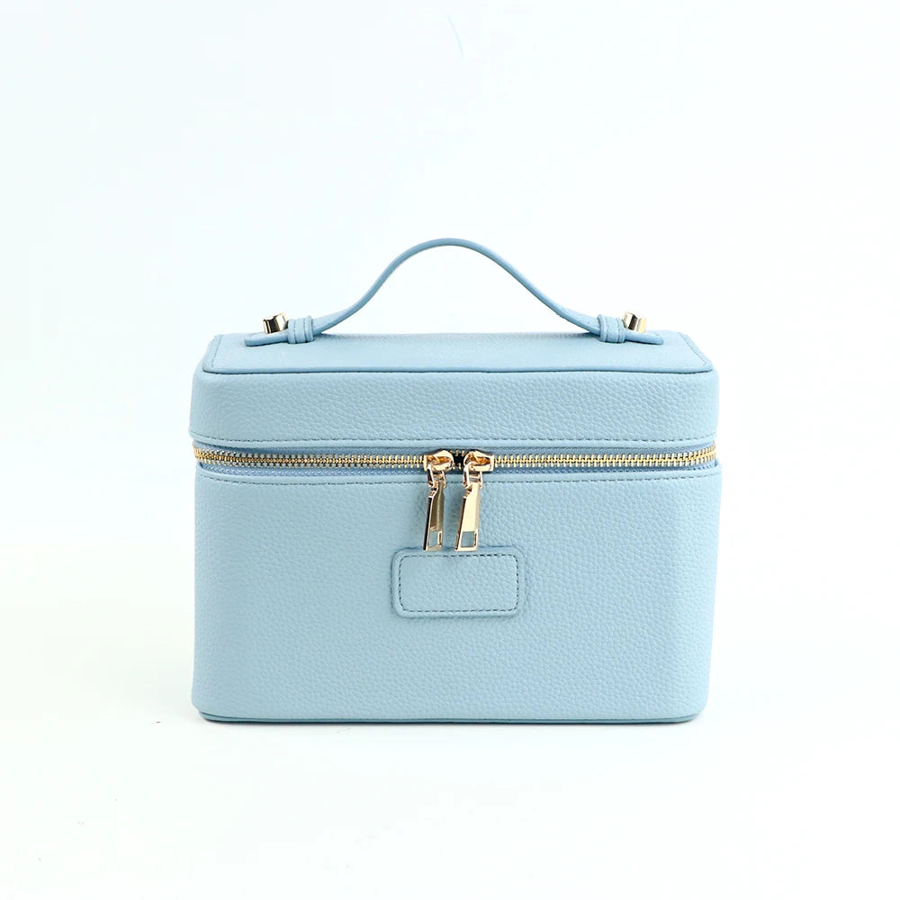 pu leather cosmetic bag with zoned storage and large capacity toiletry bag for autumn and winter new products