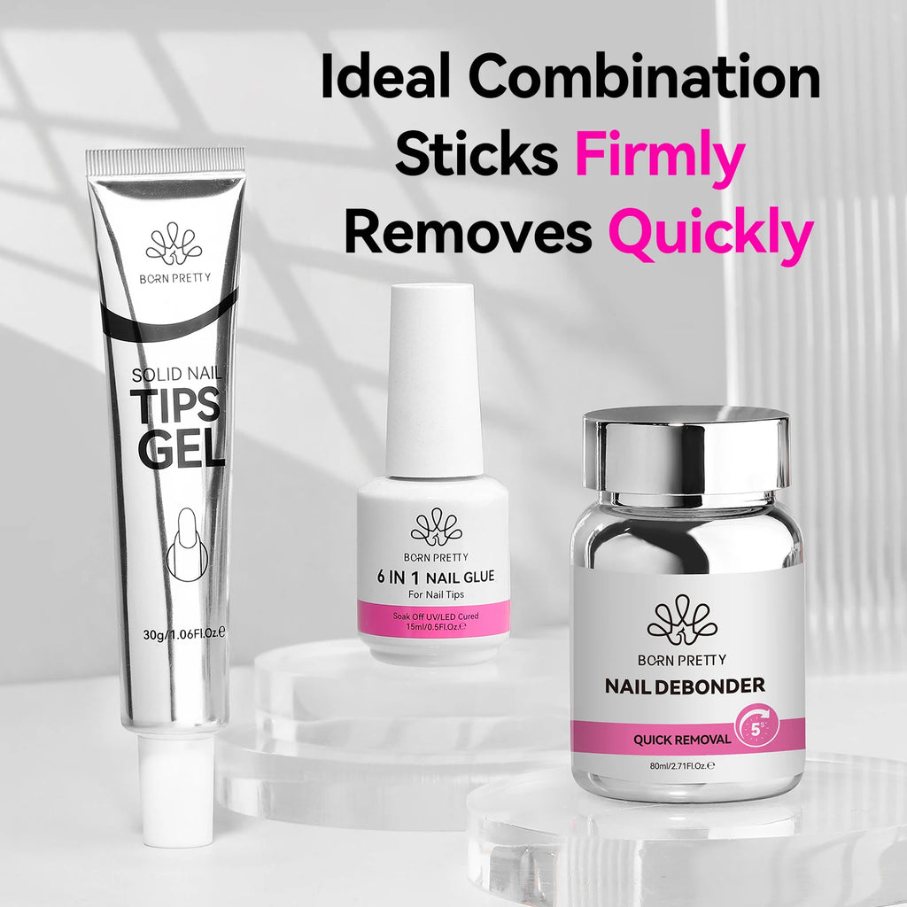 BORN PRETTY 80ml Press-On Nail Debonder 5S Quick Remover False Nail Tips Debonder Removing Glue Faster Dissolve Liquid Manicure