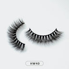 HZJY 10-15mm 3D Real Mink Handmade Crossing Lashes Individual Strip Thick Lash Fake Eyelashes with free paper boxes